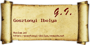 Gosztonyi Ibolya névjegykártya